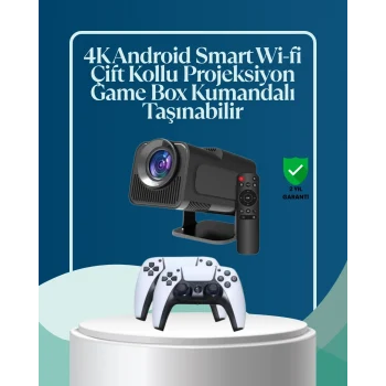 Mey İthalat® 450 ANSI Lümen, 4K Destekli Kompakt Ev Projektörü