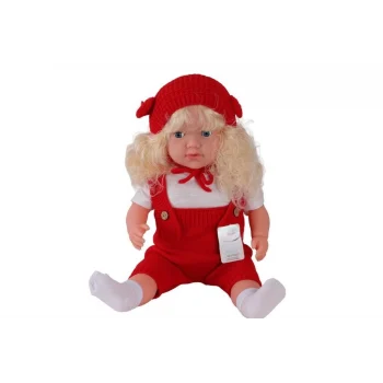 Mey İthalat® 5214 60 CM TRİKOLU TULUMLU SAÇLI BÜYÜK BEBEK
