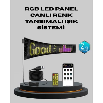 Mey İthalat® 5V USB Akıllı Piksel LED Panel – Mobil Uygulama Kontrollü, Renkli Işık Efektli