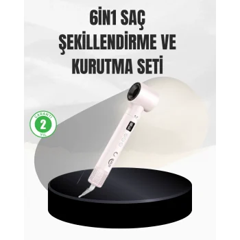 Mey İthalat® 6 Başlıklı Hızlı Kurutma ve Bukle Şekillendirme Seti