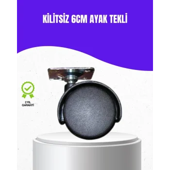 Mey İthalat® 6 cm Kilitsiz Masa Ayağı Tekli Döner Tekerlek
