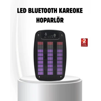 Mey İthalat® 6.5” LED Işıklı GTS 1793 Bluetooth Hoparlör Güçlü Bass ve FM Destekli