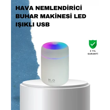 Mey İthalat® ABS Gövdeli 300ml USB Nemlendirici – Beyaz, Gri, Pembe Renk