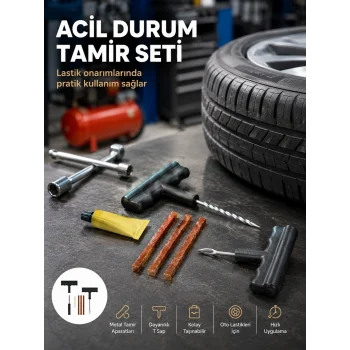 Mey İthalat® Acil Durumların Kurtarıcısı Çok Amaçlı Lastik Tamir Seti