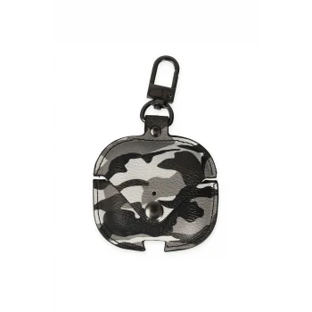 Mey İthalat®   Airpods 3 (3.nesil) Çanta Kamuflaj Deri Kılıf - Gri