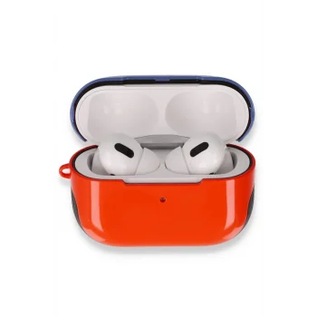 Mey İthalat®   Airpods Pro (1.nesil) 3in1 Kılıf - Kırmızı-Lacivert