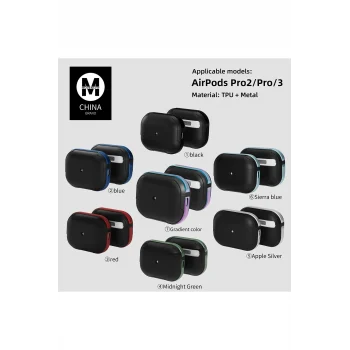 Mey İthalat®   Airpods Pro 2 (2.nesil) MO-A8 Armor Kılıf - Koyu Yeşil