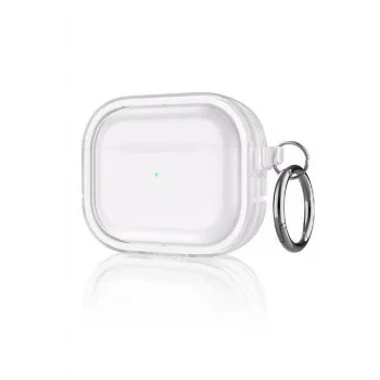 Mey İthalat®   Airpods Pro 2 (2.nesil) Shiny Şeffaf Kılıf - Beyaz