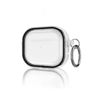 Mey İthalat®   Airpods Pro 2 (2.nesil) Shiny Şeffaf Kılıf - Siyah