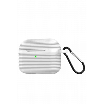Mey İthalat®   Airpods Pro 3 (3.nesil) Raven Silikon Kılıf - Beyaz