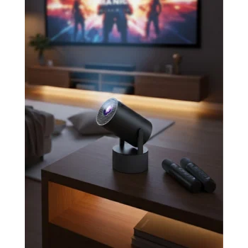 Mey İthalat® Akıllı Projeksiyon Cihazı Karaoke Mikrofonlu 1080P Android