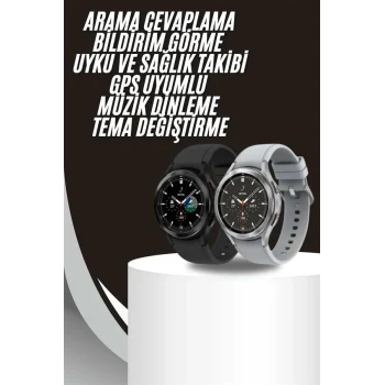 Mey İthalat® Akıllı Saat Bluetooth Bağlantılı Yuvarlak Ekran Plastik Kordonlu