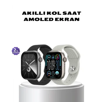 Mey İthalat® Akıllı Saat Kablosuz Şarjlı Bluetooth 5.2 Arama Bildirim Sesli Asistan 420 mAh
