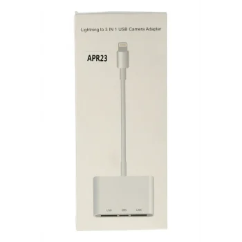Mey İthalat®  APR23 Iphone Otg 3in1 - Beyaz