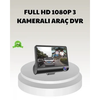 Mey İthalat® Araç DVR Kamerası 3’lü 170° Geniş Açılı Full HD ve Park Destekli