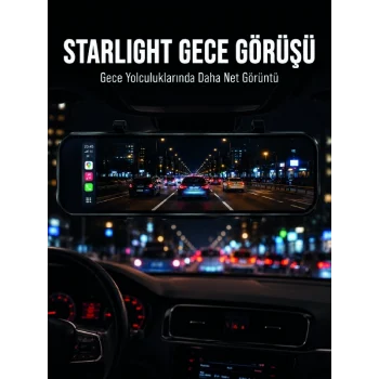 Mey İthalat® Araç İçi Multimedya Ekranı Çift Kameralı Ayna Carplay
