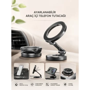 Mey İthalat® Araç İçi Telefon Tutacağı Manyetik Tasarım Ayarlanabilir