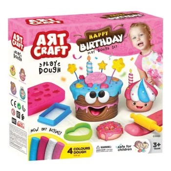Mey İthalat® Art Craft Doğum Günü Oyun Hamuru Seti 10 Parça
