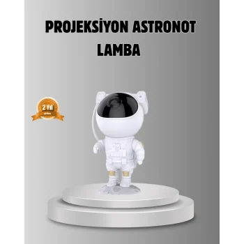 Mey İthalat® Astronot Galaksi Projeksiyon Lambası Bluetooth Bağlantılı ve Uzaktan Kontrollü