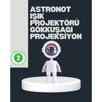 Mey İthalat® Astronot Tasarımlı Gün Batımı Efektli Şarjlı LED Lamba