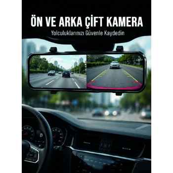 Mey İthalat® Ayna Carplay Dokunmatik Araç Multimedya Ekranı Ön Arka Kameralı