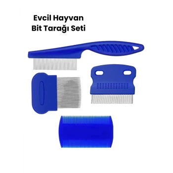 Mey İthalat® Bit, Pire ve Tüy Temizliğine Uygun Çok Amaçlı Evcil Hayvan Tarağı Seti