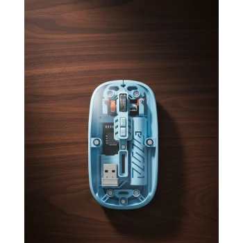 Mey İthalat® Bluetooth 5.2 Destekli Mavi Pilli Kablosuz Mouse