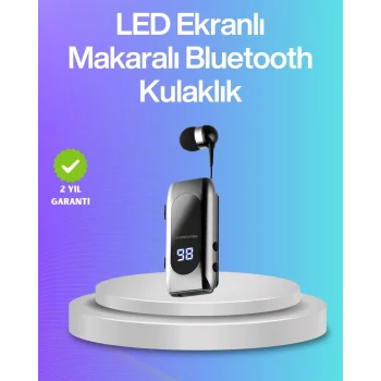 Mey İthalat® Bluetooth 5.2 Klipsli Kablosuz Kulaklık – Dijital Ekran & Titreşimli Uyarı