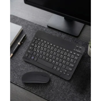 Mey İthalat® Bluetooth Klavye Mouse Seti Taşınabilir Wireless Bilgisayar Aksesuarı