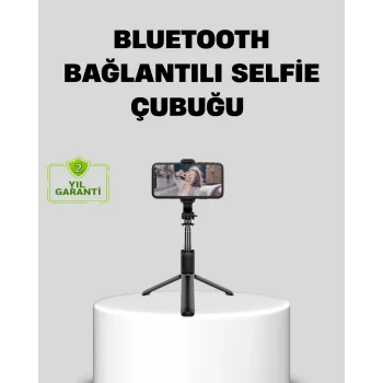 Mey İthalat® Bluetooth Selfie Çubuğu – 360° Dönebilen Başlık, Kablosuz Bağlantı