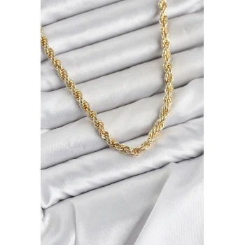 Mey İthalat® CM Burgu Model Gold Renk Pirinç 60 cm Kadın Kolye