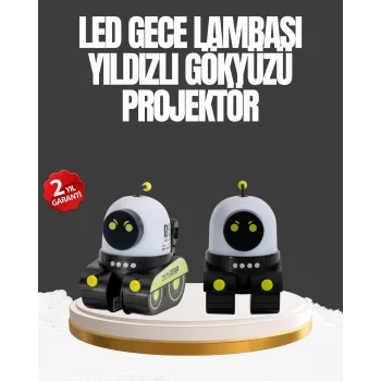 Mey İthalat® Çocuk Odası İçin Müzikli ve Işıklı Robot Projektör