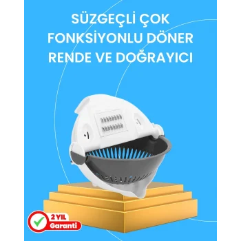 Mey İthalat® Çok Fonksiyonlu Dilimleyici ve Süzgeçli Mutfak Aparatı