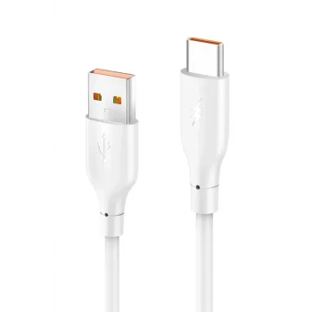 Mey İthalat®  DC65 USB to Type-C 1M 3.0A Hızlı Şarj Kablo - Beyaz