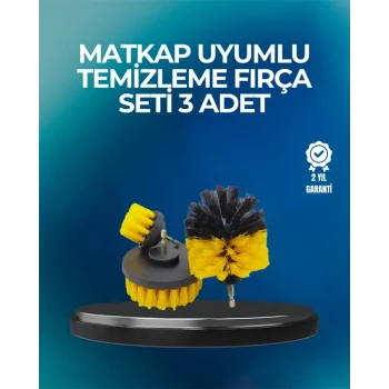 Mey İthalat® Derinlemesine Temizlik İçin Dayanıklı Kıllı Matkap Fırçası Başlığı