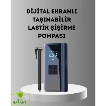 Mey İthalat® Dijital Ekranlı Kablosuz Hava Pompası LED Işıklı 12V 80W