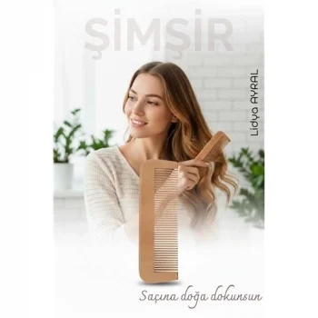 Mey İthalat® Doğal Şimşir Ahşap Tarak – 16 cm, Anti-statik, Kepek Karşıtı ve El Yapımı