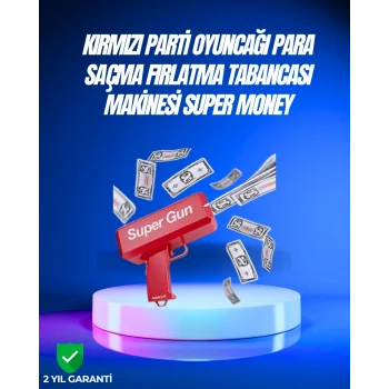 Mey İthalat® Dolar Boyutunda Kâğıt Atışı Yapan Pil ile Çalışan Oyuncak Tabanca
