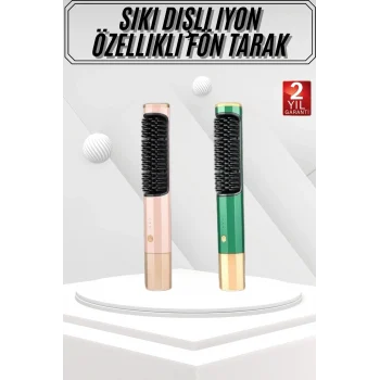 Mey İthalat® Elektrikli Fön Tarak Düzleştirici Elektriklenme Karşıtı Üflemeli