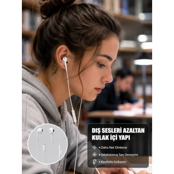 Mey İthalat® Ergonomik Tasarımlı Stereo Ses Performanslı Kablolu Kulaklık Yeni Nesil