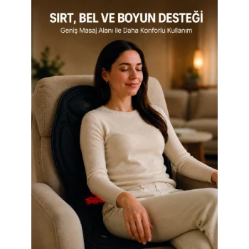Mey İthalat® Ev Ofis Araç Uyumlu Isıtmalı Tam Vücut Masaj Minderi