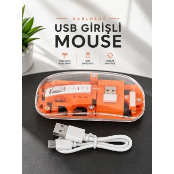 Mey İthalat® Fare Mouse Çift Modlu Kablosuz Bağlantılı 2.4GHz Destekli