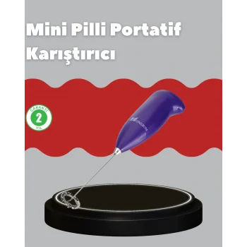 Mey İthalat® Frappe ve Cappuccino Maker – Taşınabilir Pilli Köpürtücü Mikser