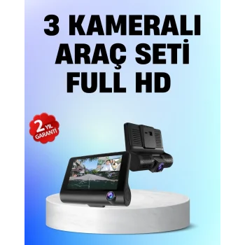 Mey İthalat® Full HD 1080P 3 Kameralı Araç DVR – Gece Görüşlü ve G-Sensörlü Güvenlik Çözümü
