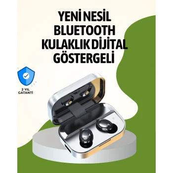 Mey İthalat® Gerçek Kablosuz Kulaklık – Bluetooth 5.0, Şarj Kutulu, Parmak İzi Kontrollü