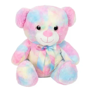 Mey İthalat®  Gökkuşağı Renkli Peluş Ayı 45 cm