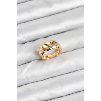 Mey İthalat® Gold Renk Bombeli Sarmal Yüzük