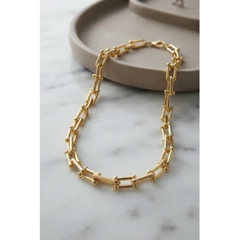 Mey İthalat® Gold Renk Pirinç Tifani Model Kadın Kolye