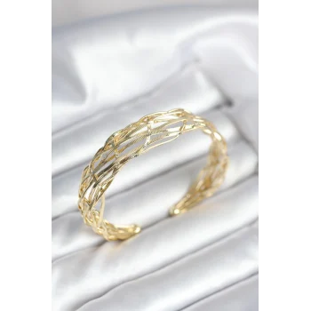 Mey İthalat® Gold Renk Pirinç Vintage Kadın Bileklik