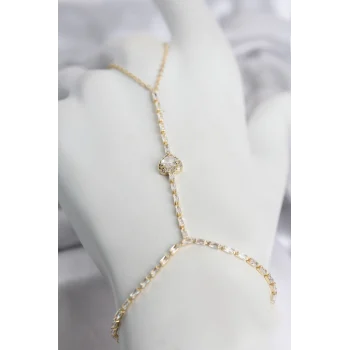 Mey İthalat® Gold Renk Pirinç Zirkon Taşlı Kalp Model Şahmeran